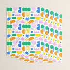 Colorful abstract organic shape art pattern Wrapping Paper Gallery Image 3