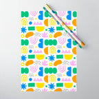 Colorful abstract organic shape art pattern Wrapping Paper Gallery Image 1