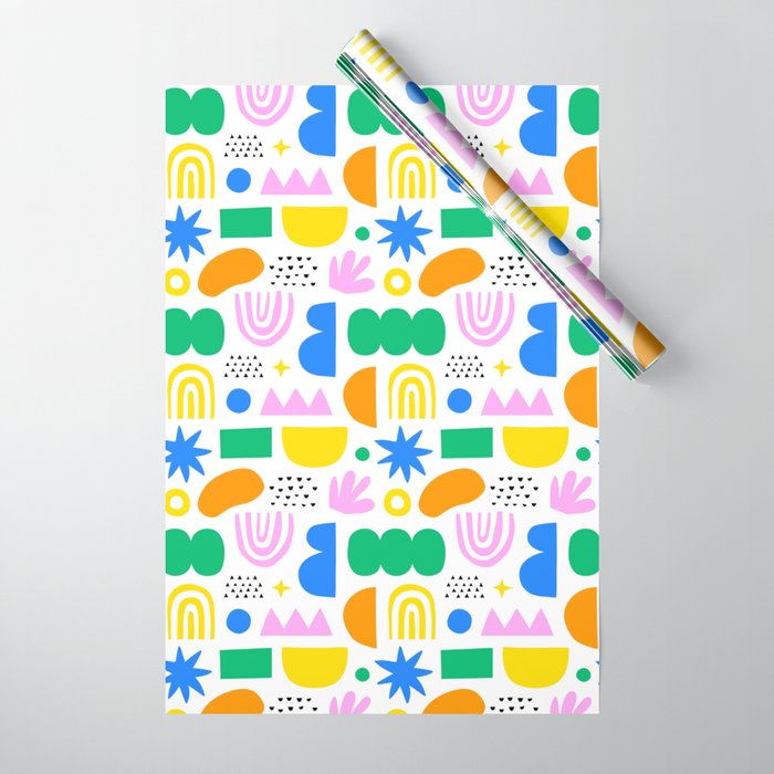Colorful abstract organic shape art pattern Wrapping Paper Gallery Image 1