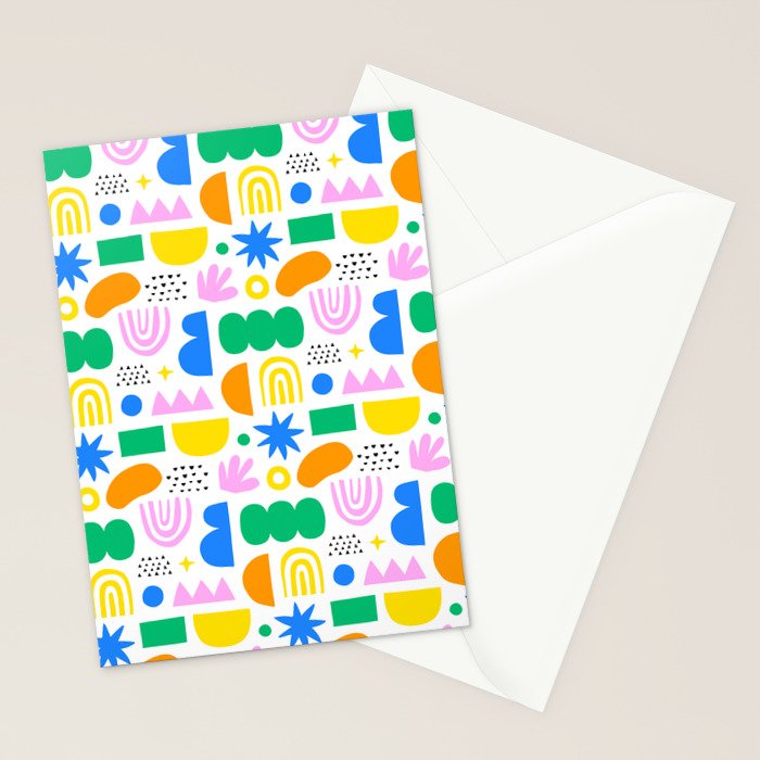 Colorful abstract organic shape art pattern Stationery Card Gallery Image 2