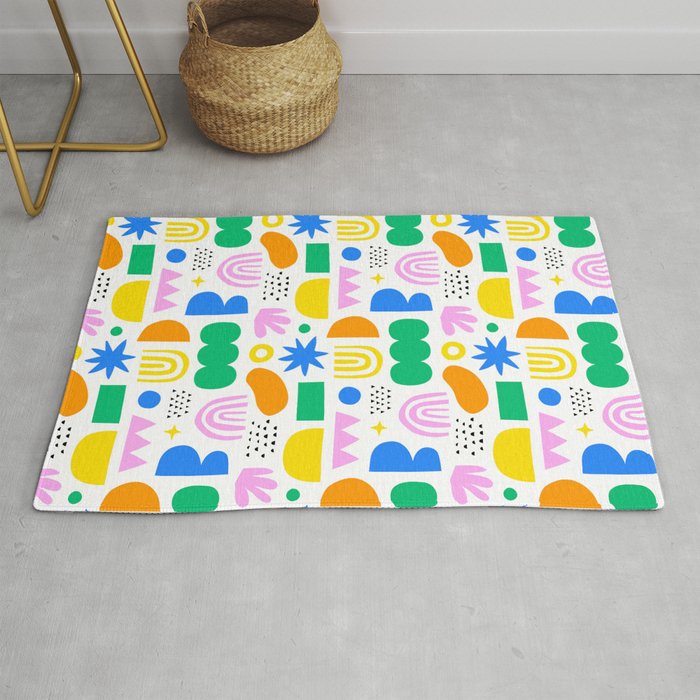 Colorful abstract organic shape art pattern Rug Gallery Image 1