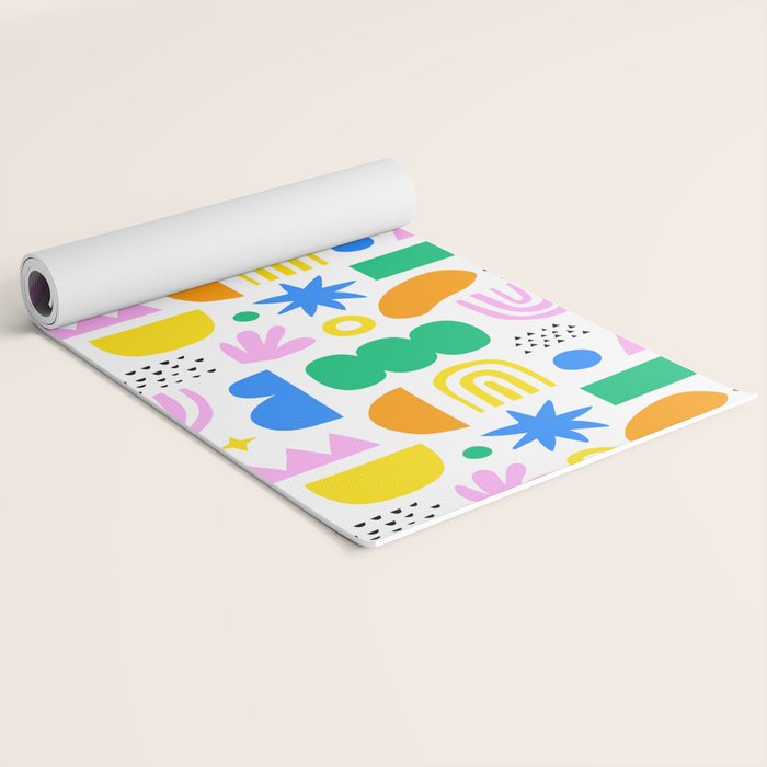 Colorful abstract organic shape art pattern Yoga Mat Gallery Image 2