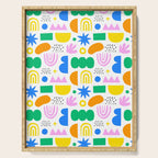 Colorful abstract organic shape art pattern Serving Tray Gallery Image 1