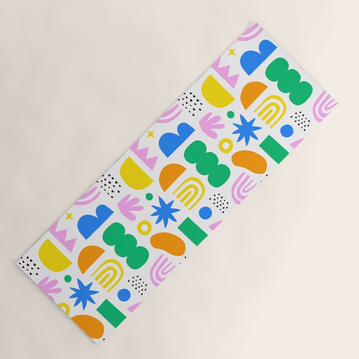 Colorful abstract organic shape art pattern Yoga Mat Gallery Image 1