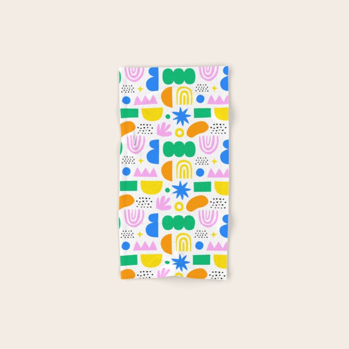 Colorful abstract organic shape art pattern Bath Towel Gallery Image 1