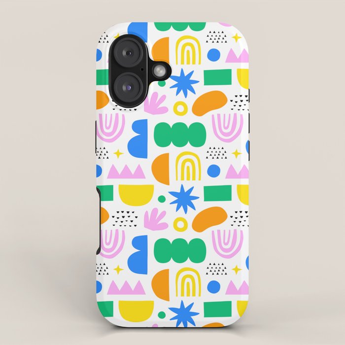 Colorful abstract organic shape art pattern iPhone Case Gallery Image 1