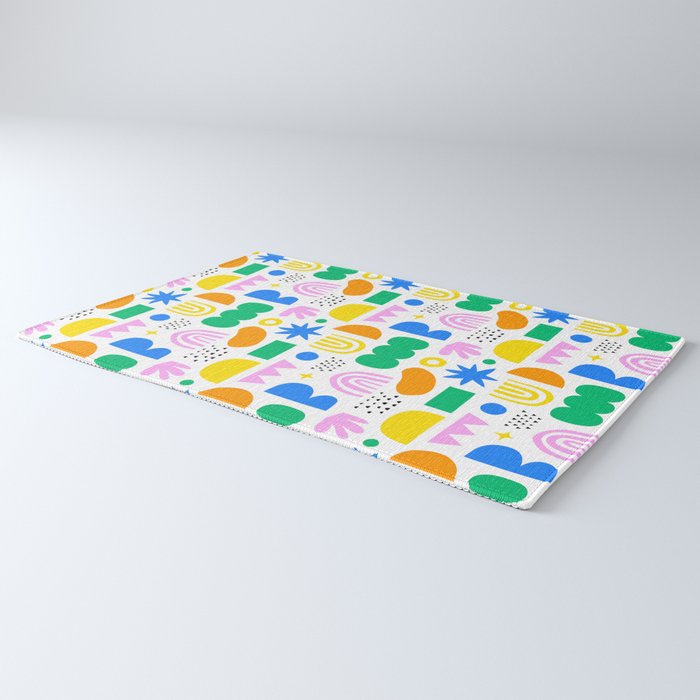 Colorful abstract organic shape art pattern Rug Gallery Image 3