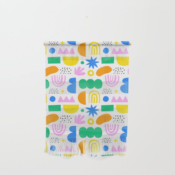 Colorful abstract organic shape art pattern Wall Hanging Gallery Image 1