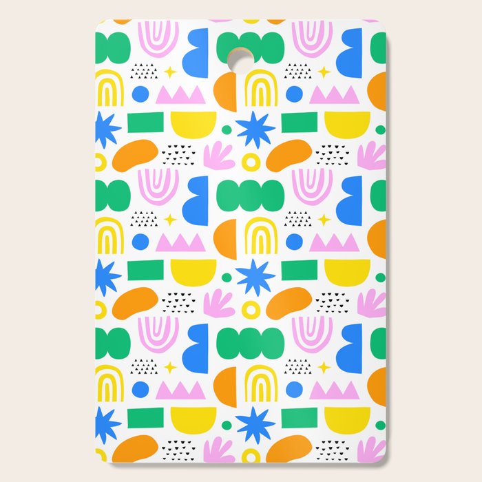 Colorful abstract organic shape art pattern Cutting Board Gallery Image 1