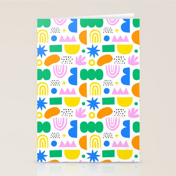 Colorful abstract organic shape art pattern Stationery Card Gallery Image 1