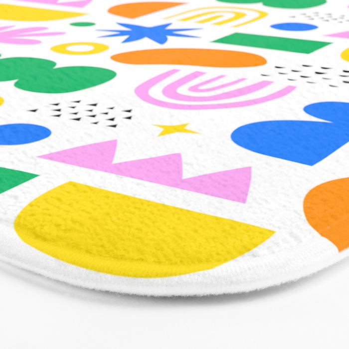 Colorful abstract organic shape art pattern Bath Mat Gallery Image 3