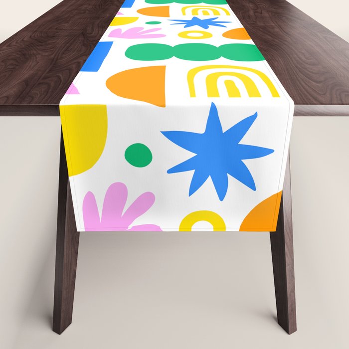 Colorful abstract organic shape art pattern Table Runner Gallery Image 1