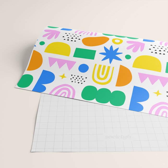 Colorful abstract organic shape art pattern Wrapping Paper Gallery Image 2