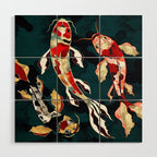 Metallic Koi Wood Wall Art Gallery Image 1