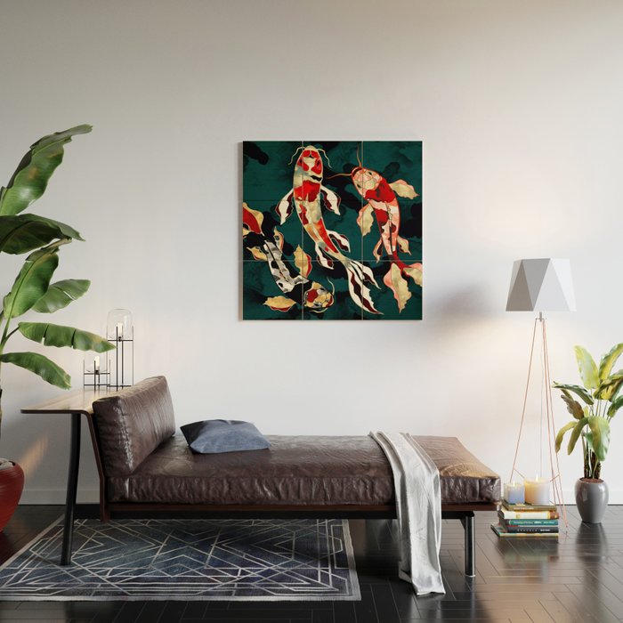 Metallic Koi Wood Wall Art Gallery Image 2