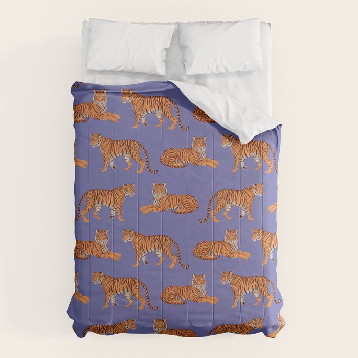 Tigers - Very Peri Comforter Gallery Image 6