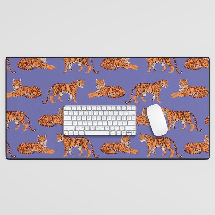 Tigers - Very Peri Desk Mat Gallery Image 1