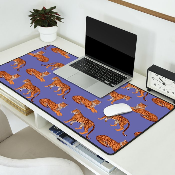 Tigers - Very Peri Desk Mat Gallery Image 2