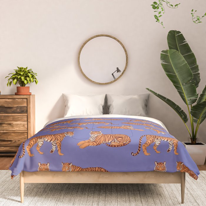 Tigers - Very Peri Comforter Gallery Image 3