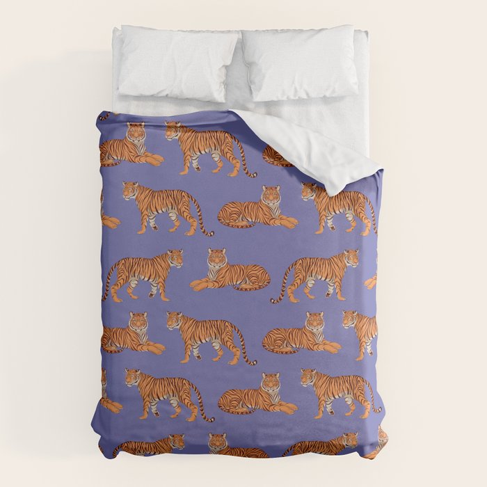 Tigers - Very Peri Duvet Cover Gallery Image 6