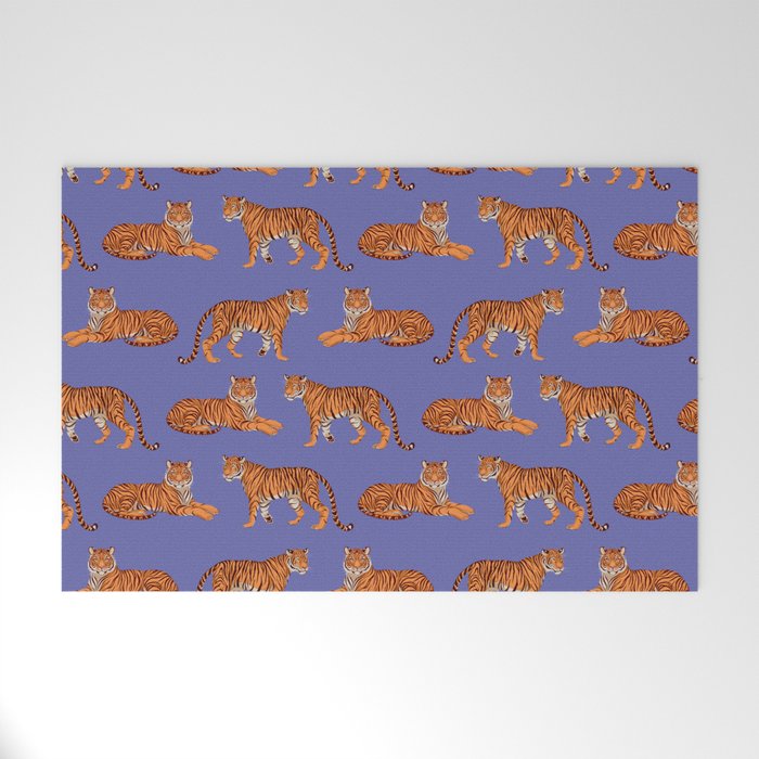 Tigers - Very Peri Welcome Mat Gallery Image 1
