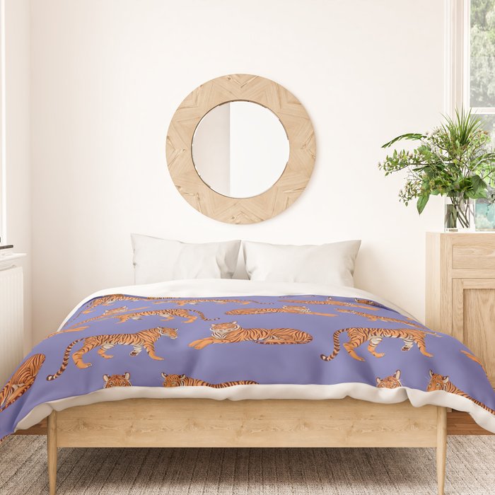 Tigers - Very Peri Duvet Cover Gallery Image 3