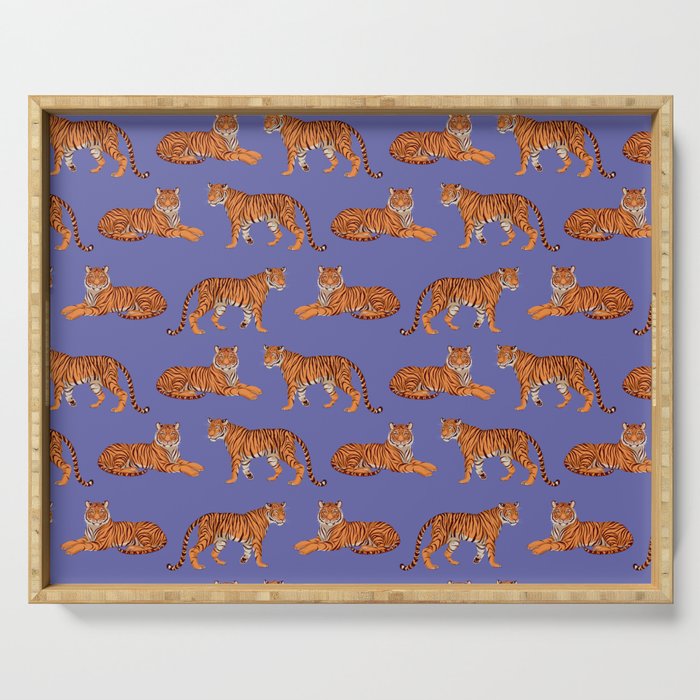 Tigers - Very Peri Serving Tray Gallery Image 1