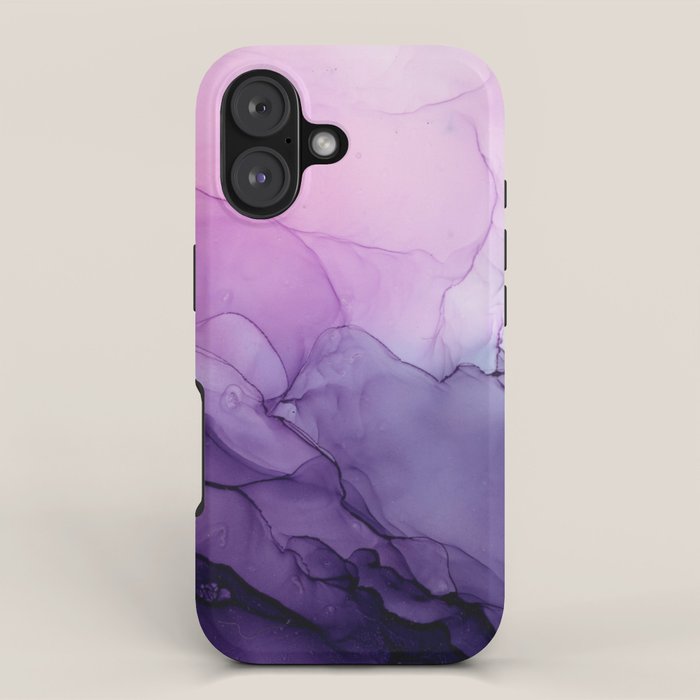 Purple Amethyst Crystal Inspired Abstract Flow Painting iPhone Case Gallery Image 1