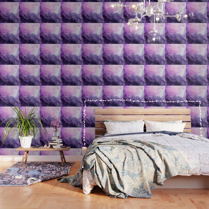 Purple Amethyst Crystal Inspired Abstract Flow Painting Wallpaper Gallery Image 3