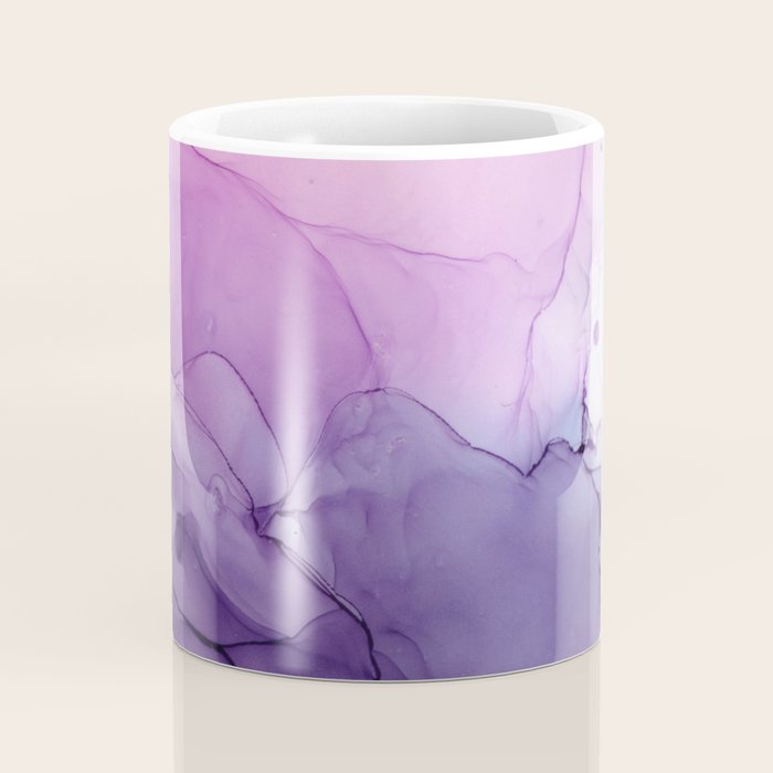 Purple Amethyst Crystal Inspired Abstract Flow Painting Coffee Mug Gallery Image 4