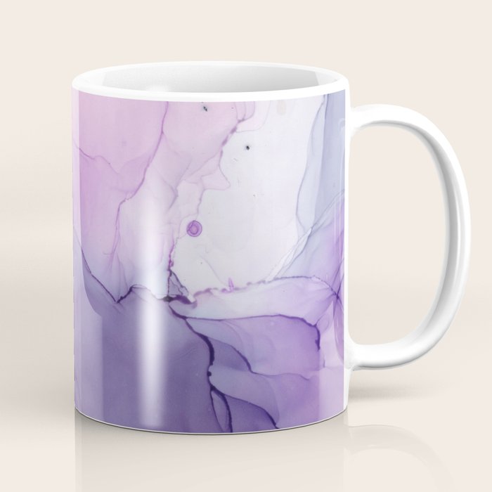 Purple Amethyst Crystal Inspired Abstract Flow Painting Coffee Mug Gallery Image 1