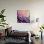 Purple Amethyst Crystal Inspired Abstract Flow Painting Wood Wall Art Gallery Image 2