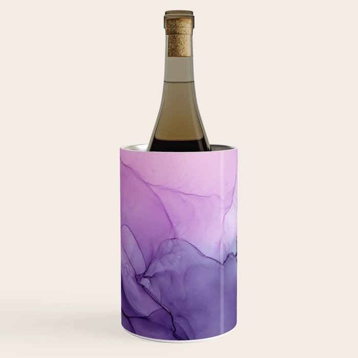 Purple Amethyst Crystal Inspired Abstract Flow Painting Wine Chiller Gallery Image 1