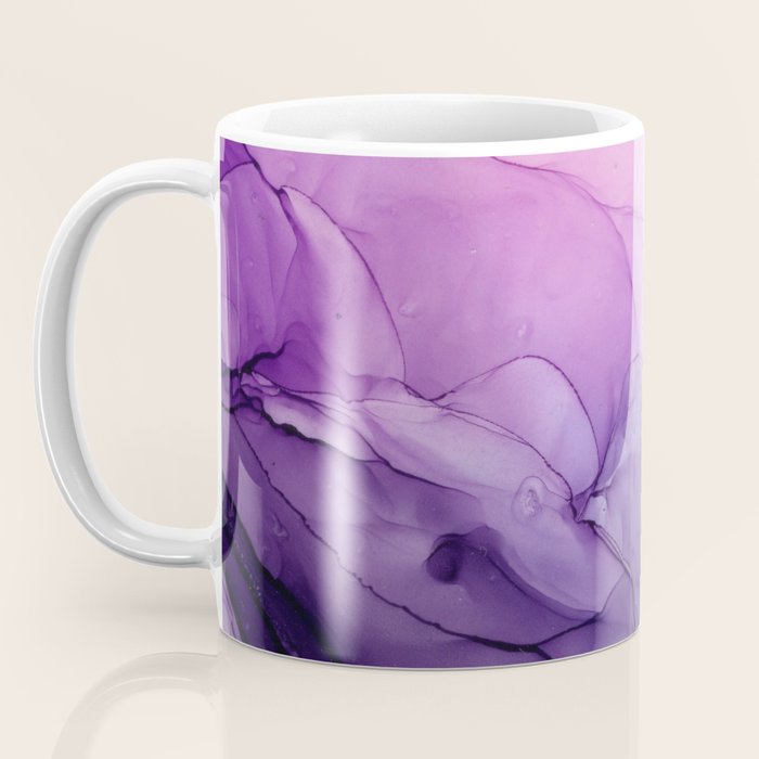 Purple Amethyst Crystal Inspired Abstract Flow Painting Coffee Mug Gallery Image 3
