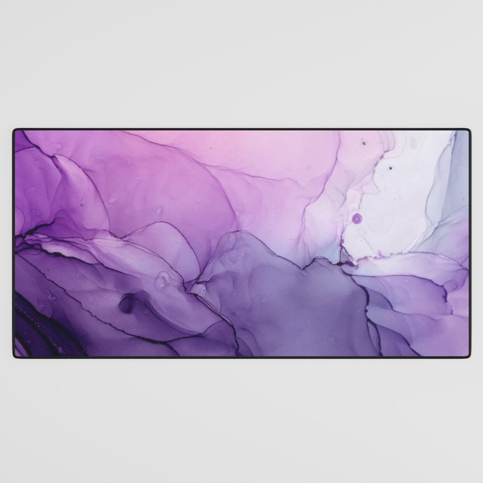 Purple Amethyst Crystal Inspired Abstract Flow Painting Desk Mat Gallery Image 3