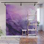 Purple Amethyst Crystal Inspired Abstract Flow Painting Wall Mural Gallery Image 1