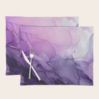 Purple Amethyst Crystal Inspired Abstract Flow Painting Placemat Gallery Image 1