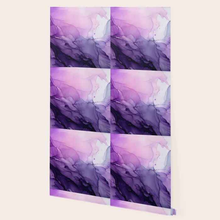 Purple Amethyst Crystal Inspired Abstract Flow Painting Wallpaper Gallery Image 2