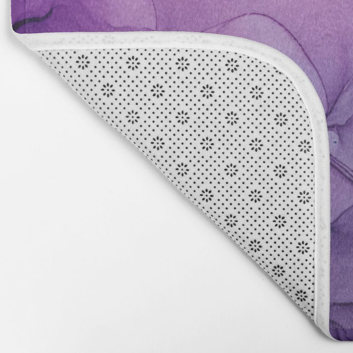 Purple Amethyst Crystal Inspired Abstract Flow Painting Bath Mat Gallery Image 2