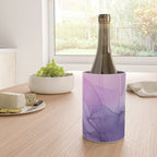 Purple Amethyst Crystal Inspired Abstract Flow Painting Wine Chiller Gallery Image 4