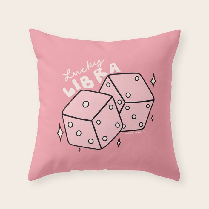 Libra Dice Throw Pillow Gallery Image 6