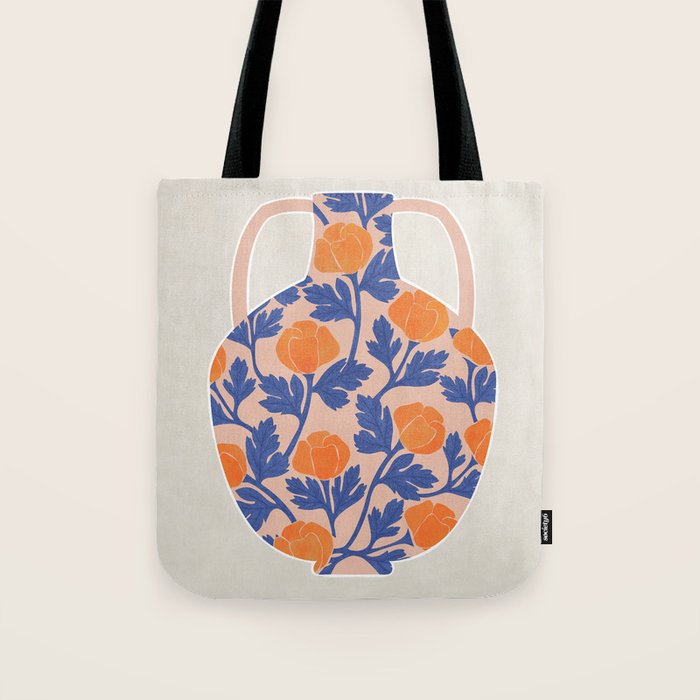 flowers and vase Tote Bag Gallery Image 1