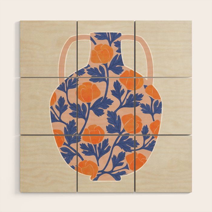 flowers and vase Wood Wall Art Gallery Image 1