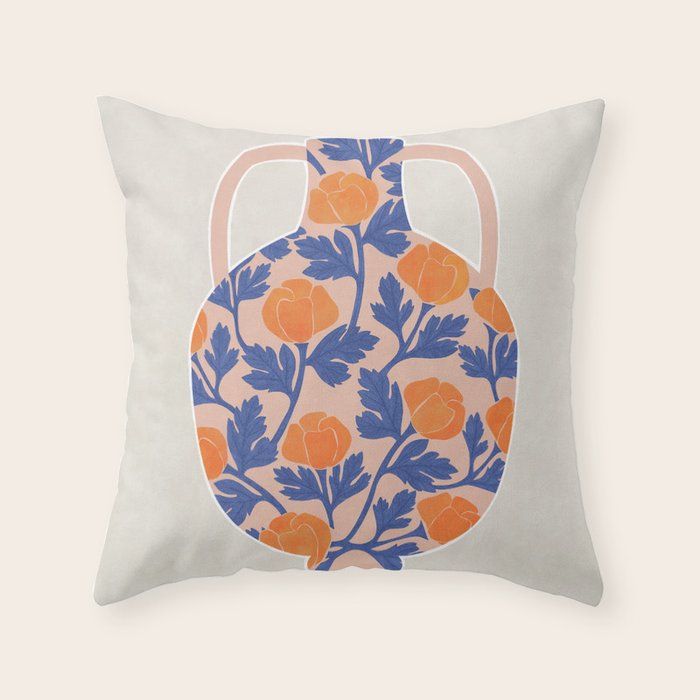 flowers and vase Throw Pillow Gallery Image 6