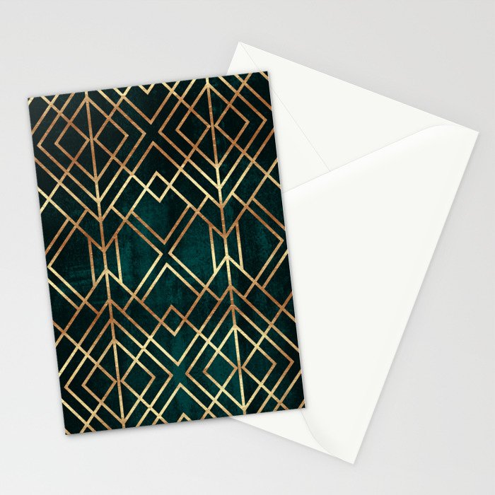 Dark Teal Geo Stationery Card Gallery Image 2