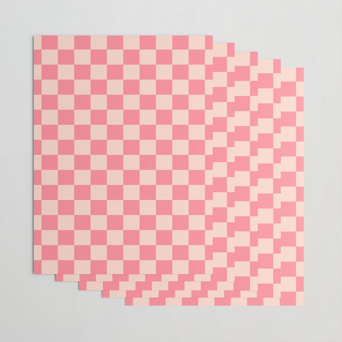 Checkerboard Check Checked Pattern in Pink and Blush Wrapping Paper Gallery Image 3