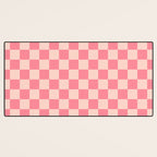 Checkerboard Check Checked Pattern in Pink and Blush Desk Mat Gallery Image 3