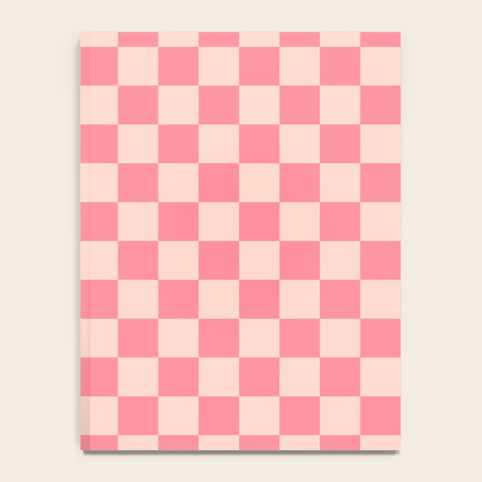 Checkerboard Check Checked Pattern in Pink and Blush Notebook Gallery Image 4