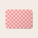 Checkerboard Check Checked Pattern in Pink and Blush Bath Mat Gallery Image 1