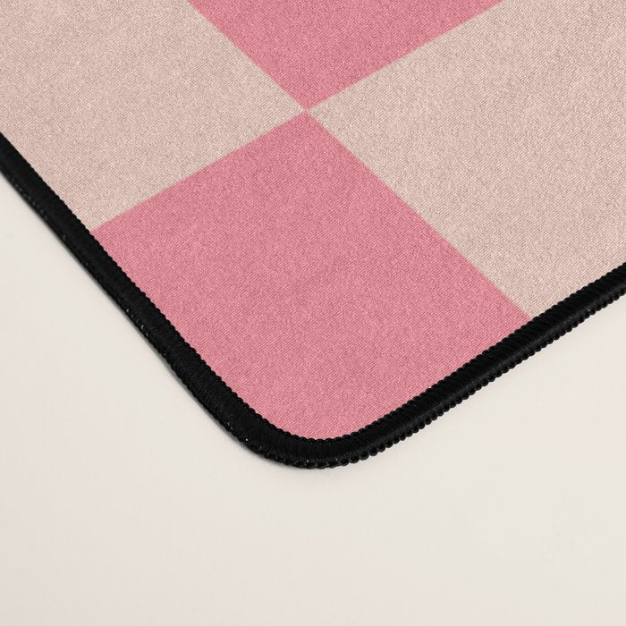 Checkerboard Check Checked Pattern in Pink and Blush Desk Mat Gallery Image 4
